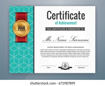 Multipurpose Modern Professional Certificate Template Design for Print. Vector illustration