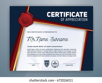 Multipurpose Modern Professional Certificate Template Design for Print. Vector illustration