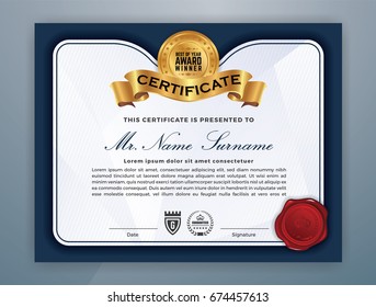 Multipurpose Modern Professional Certificate Template Design for Print. Vector illustration
