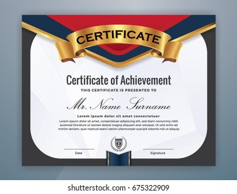 Multipurpose Modern Professional Certificate Template Design for Print. Vector illustration