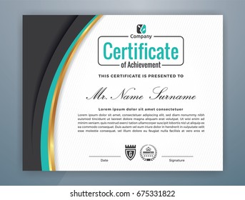 Multipurpose Modern Professional Certificate Template Design for Print. Vector illustration
