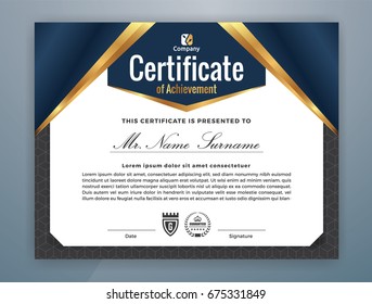 Multipurpose Modern Professional Certificate Template Design for Print. Vector illustration