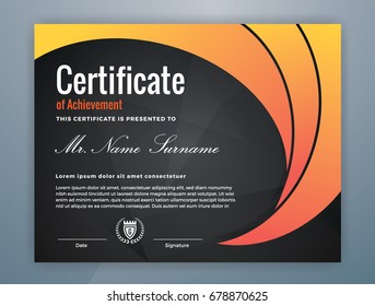 Multipurpose Modern Professional Certificate Template Design for Print. Vector illustration