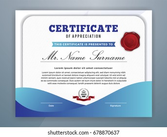 Multipurpose Modern Professional Certificate Template Design for Print. Vector illustration