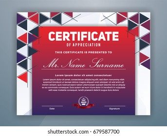 Multipurpose Modern Professional Certificate Template Design for Print. Vector illustration