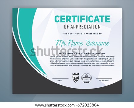 Multipurpose Modern Professional Certificate Template Design for Print. Vector illustration