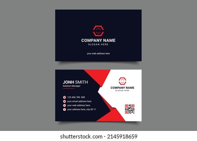 Multipurpose Modern simple business card Design Template Double side with black, white, red, color elegant professional. Stationery Items. Business Card background, clear business card.