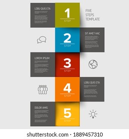 Multipurpose mosaic infographic steps made from squares