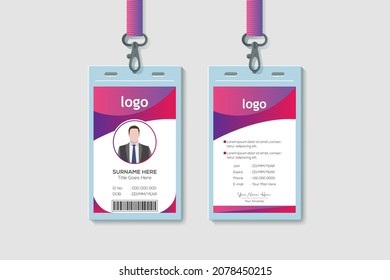 Multipurpose Office Vertical Double-sided ID Card Design Template