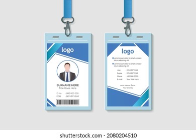 Multipurpose Office Vertical Double-sided ID Card Design Template