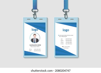 Multipurpose Office Vertical Double-sided ID Card Design Template