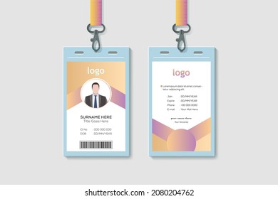 Multipurpose Office Vertical Double-sided ID Card Design Template
