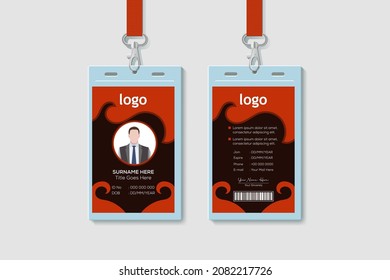 Multipurpose Office Vertical Double-sided ID Card Design Template
