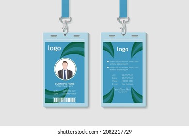 Multipurpose Office Vertical Double-sided ID Card Design Template