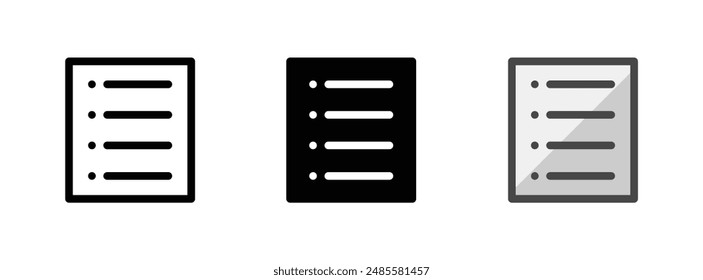 Multipurpose paper vector icon in outline, glyph, and filled outline style on white background.