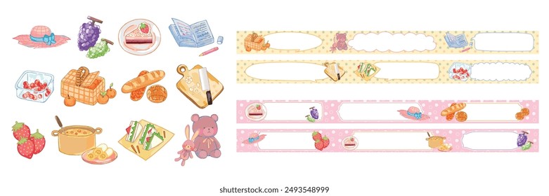 Multipurpose picnic style illustration for writing notes memo decoration