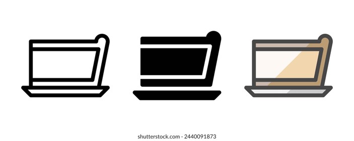 Icono vectorial de tarta multiuso en estilo de contorno, glifo y contorno relleno. Tres variantes de estilo de icono en un paquete.