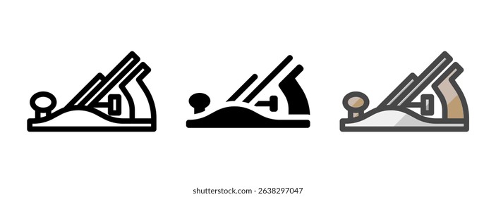 Multipurpose plane vector icon in outline, glyph, filled outline style. Three icon style variants in one pack.