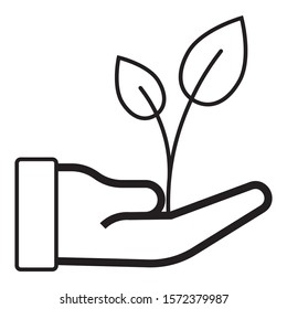 Multipurpose Plant Growth Vector, Hand with Small Leafy Plant Icon design