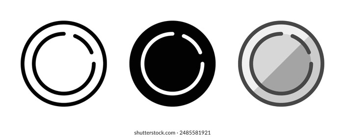 Multipurpose plate vector icon in outline, glyph, filled outline style. Three icon style variants in one pack.