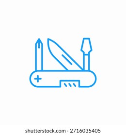 Vector de signo de icono de cuchillo de bolsillo multipropósito