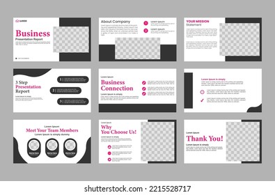 Mehrzweckpräsentation. Bearbeitbare Präsentation der Systempräsentation Startup Business - Folienlayout. Set von Geschäftsbericht, Flyer, Broschüre, Broschürenumschlag, Bericht und Power Point Präsentation Design.