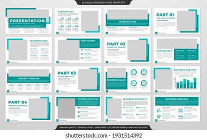 multipurpose presentation template design with clean style and modern layout use for business annual report