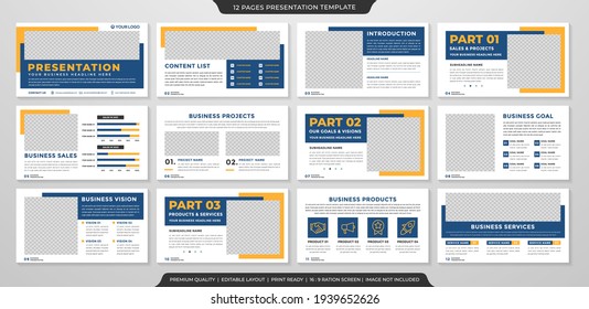 multipurpose presentation template design with clean style and modern layout use for business annual report