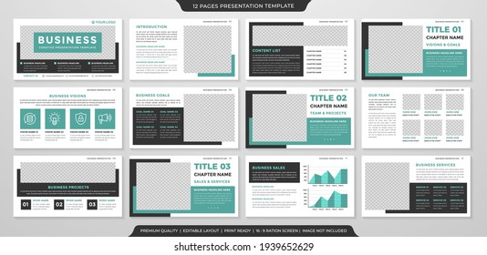 multipurpose presentation template design with clean style and modern layout use for business annual report