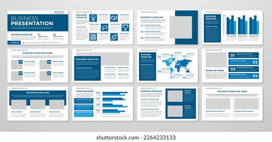 diseño de plantillas de presentación multipropósito con estilo limpio y diseño moderno para el informe anual de negocios