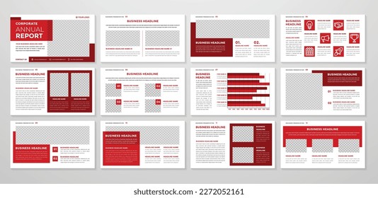 multipurpose presentation template design with clean style and modern layout use for business annual report