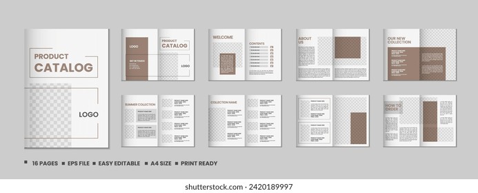Multipurpose product catalog design, company furniture product catalogue, multipage catalog brochure, company profile and product portfolio template design with mockup
