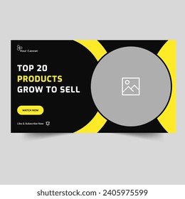 Multipurpose product idea business thumbnail baner design, products idea tips and tricks video cover banner design, fully customizable vector eps 10 file format