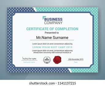 Multipurpose Professional Certificate Template Design for Print. Vector illustration