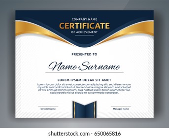 Multipurpose Professional Certificate Template Design for Print. Vector illustration