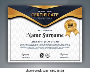 Multipurpose Professional Certificate Template Design for Print. Vector illustration