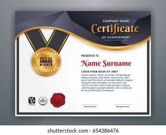 Multipurpose Professional Certificate Template Design for Print. Vector illustration
