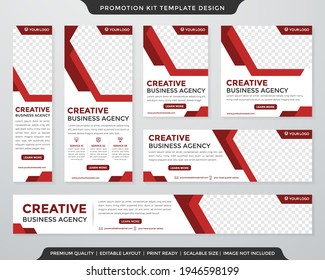 multipurpose promotion kit template design with modern style and concept use for business display ads and publication