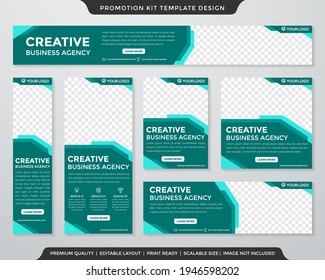 multipurpose promotion kit template design with modern style and concept use for business display ads and publication