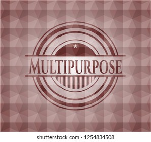 Multipurpose red emblem with geometric pattern. Seamless.