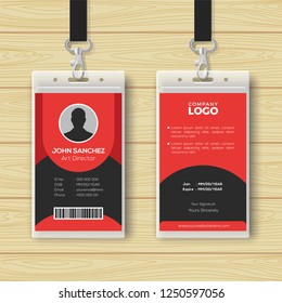 Plantilla de diseño de tarjeta de identificación roja multipropósito