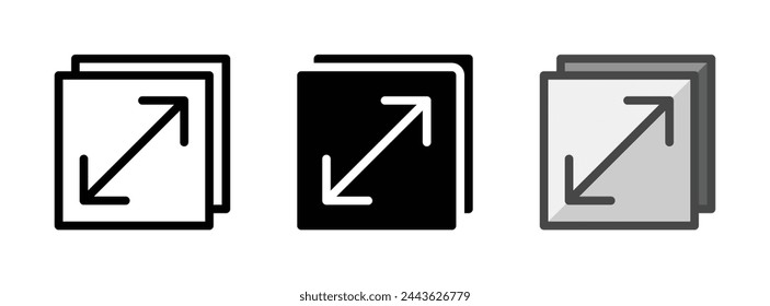 Multipurpose resolution vector icon in outline, glyph, filled outline style. Three icon style variants in one pack.