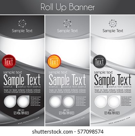 Multipurpose roll up banner. This template available in 3 different color schemes, suitable for your promotion and business