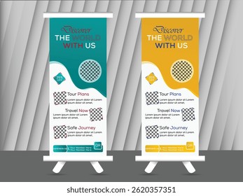 Multipurpose Roll Up Banner for Travel, Real Estate, and Business Companies