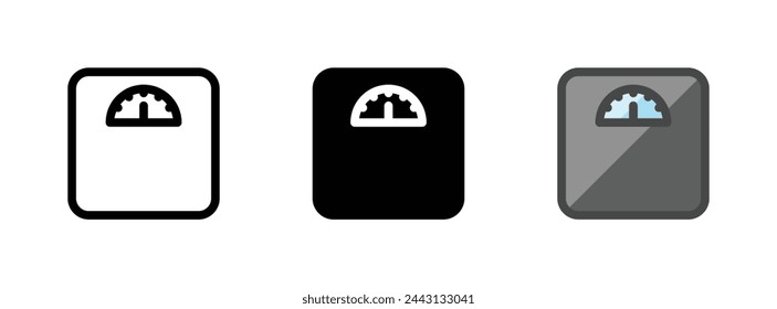 Multipurpose scales vector icon in outline, glyph, filled outline style. Three icon style variants in one pack.