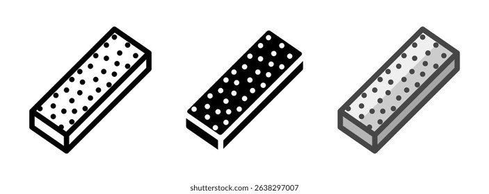 Multipurpose sharpening stone vector icon in outline, glyph, filled outline style. Three icon style variants in one pack.