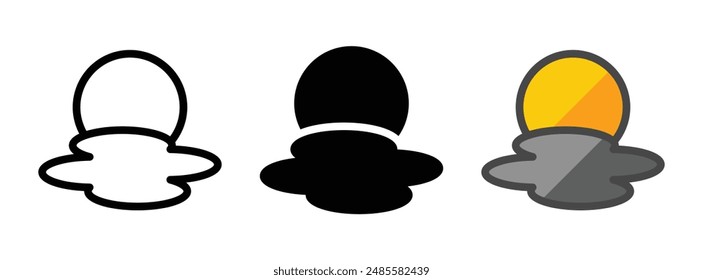 Multipurpose sky vector icon in outline, glyph, and filled outline style on white background.