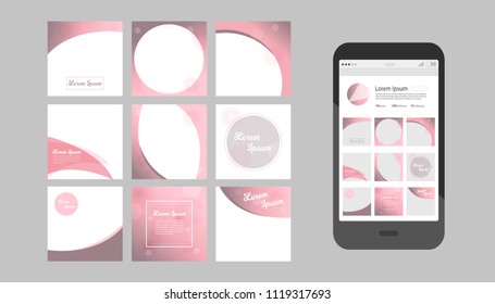 Multipurpose Social Media Kit Booster. 
Design In Delicate Pink Colors.