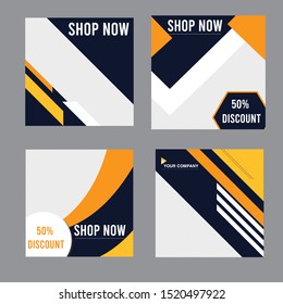 Multipurpose social media kit booster. Social media pack template for discount and special offer. Modern promotion square web banner for mobile apps.square web banner for social media,  Geometric