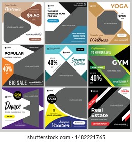 Multipurpose social media template design with 9 unique designs. Best for agencies, company or individuals.